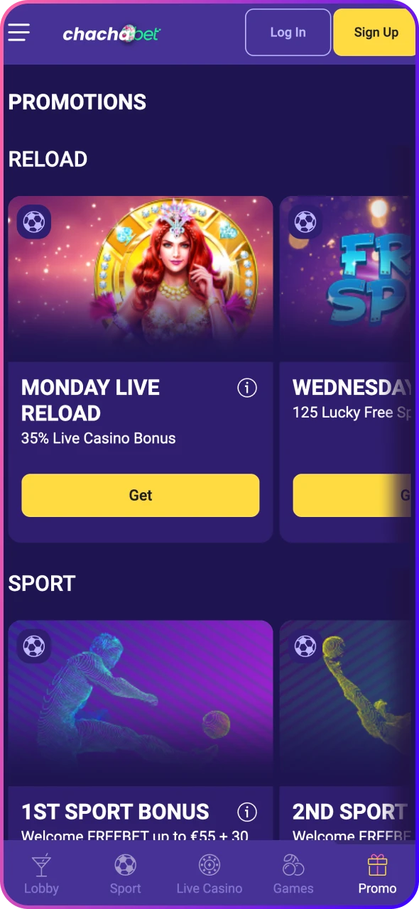 Get generous bonuses from ChaChaBet app platform.