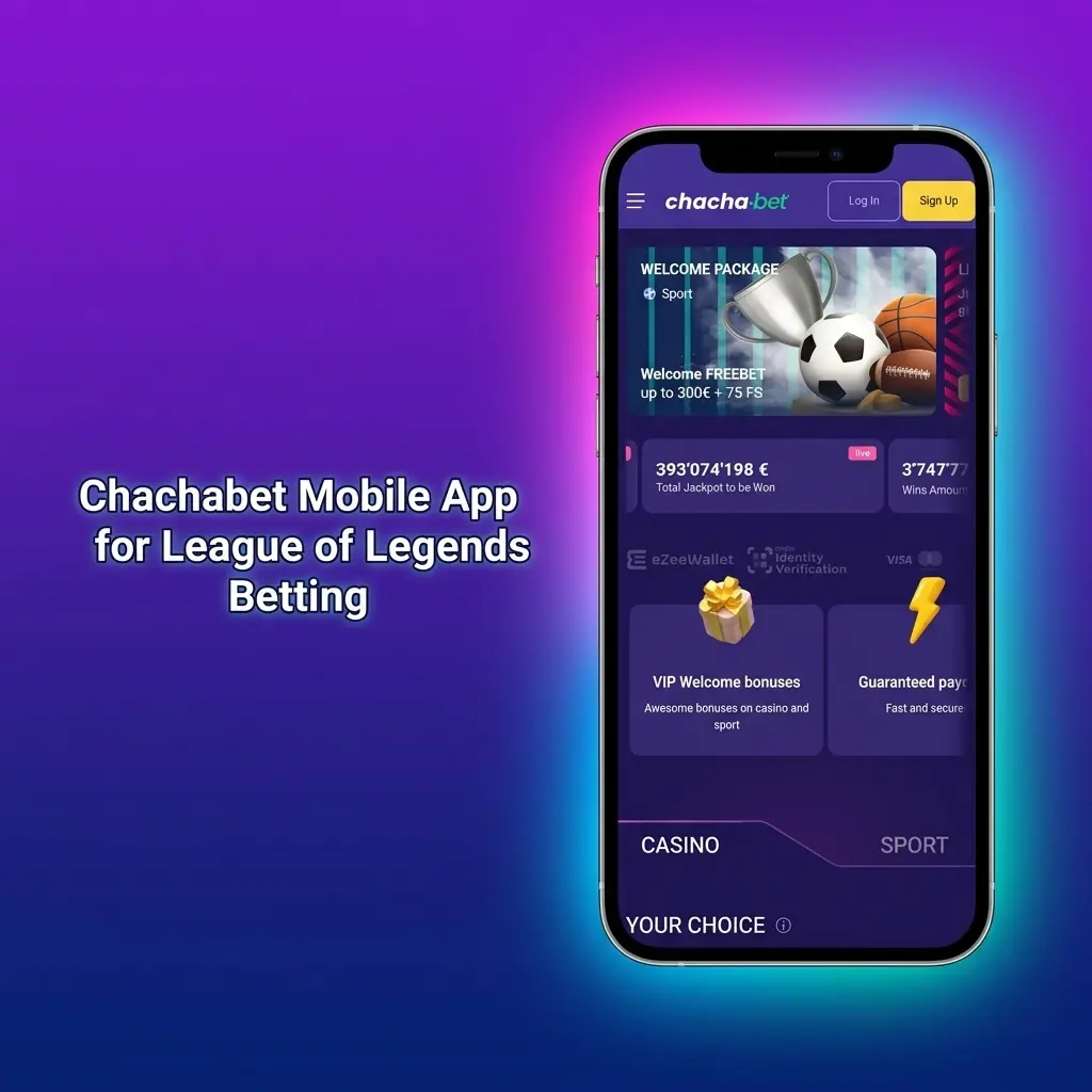Chachabet mobile app interface for League of Legends esports betting on LEC and LCK matches