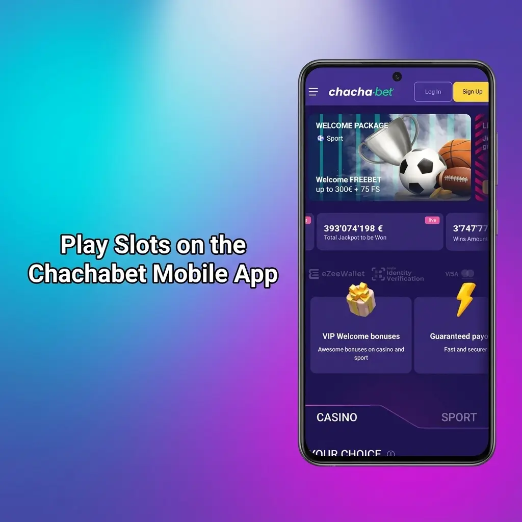 Chachabet mobile app slots lobby on touchscreen with full-screen gameplay and balance tracking on phone or tablet