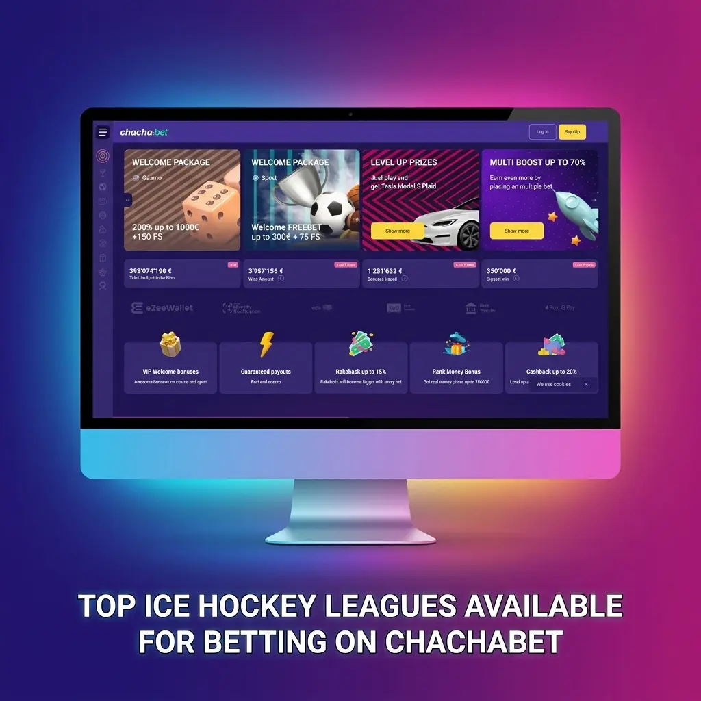 Top ice hockey leagues for betting on Chachabet including NHL, KHL, SHL, Liiga, DEL, and IIHF World Championship.
